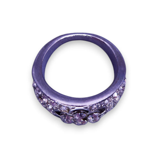 Silver Tone Clear Cubic Zirconia Classic Ring