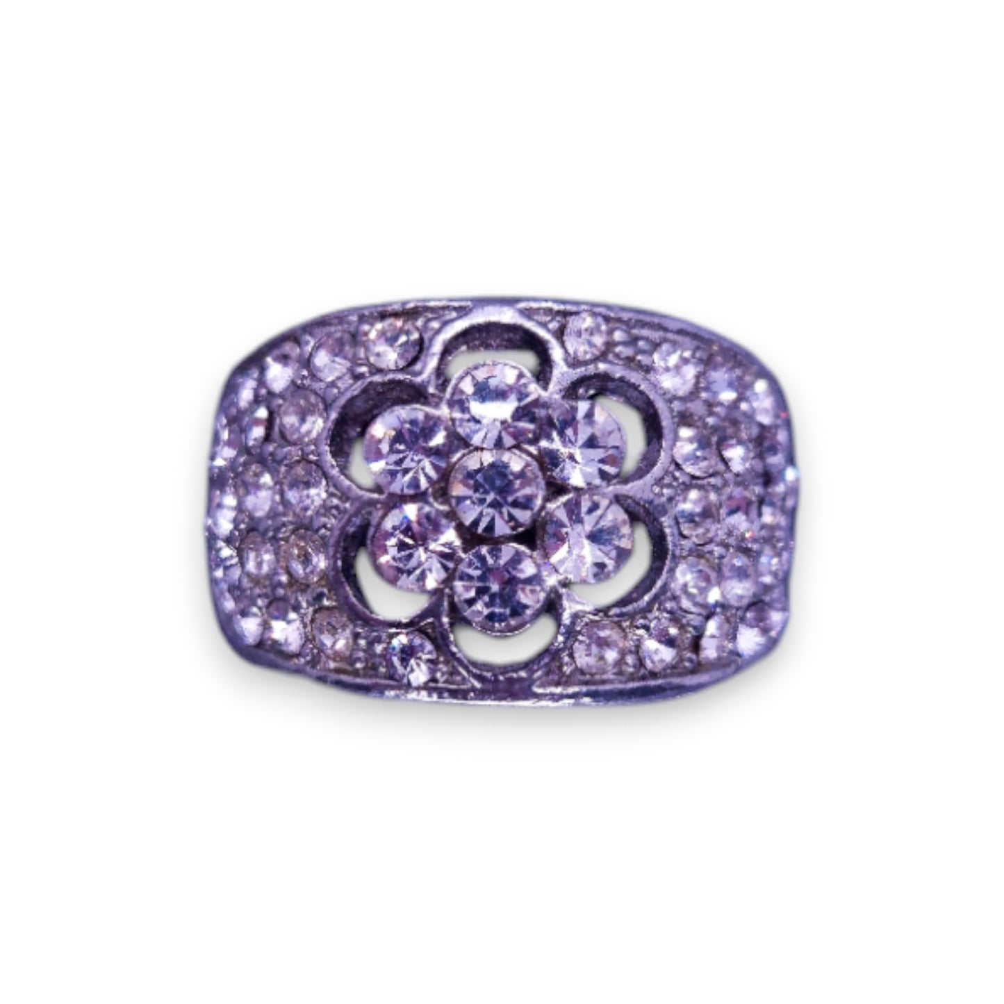 Silver Tone Clear Cubic Zirconia Classic Ring