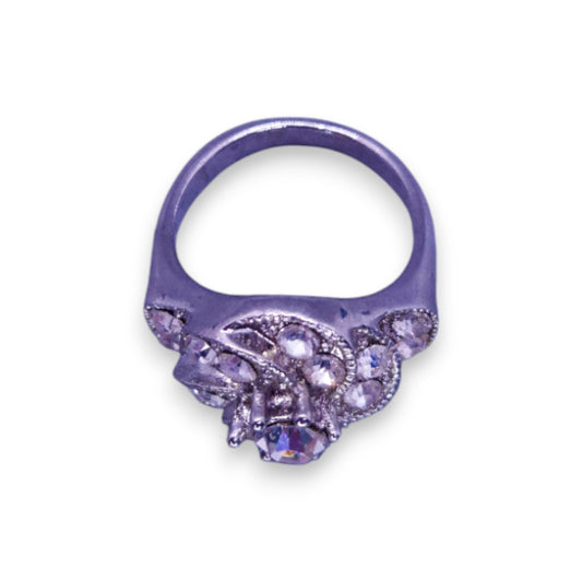 Silver Tone Clear Cubic Zirconia Classic Ring