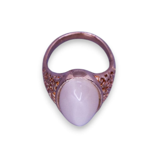 Rose Gold Tone Cloudy Stone Statement Ring