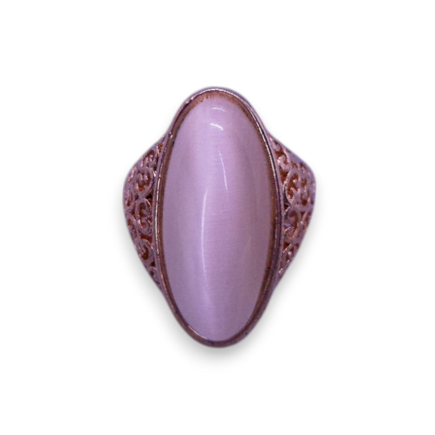 Rose Gold Tone Cloudy Stone Statement Ring