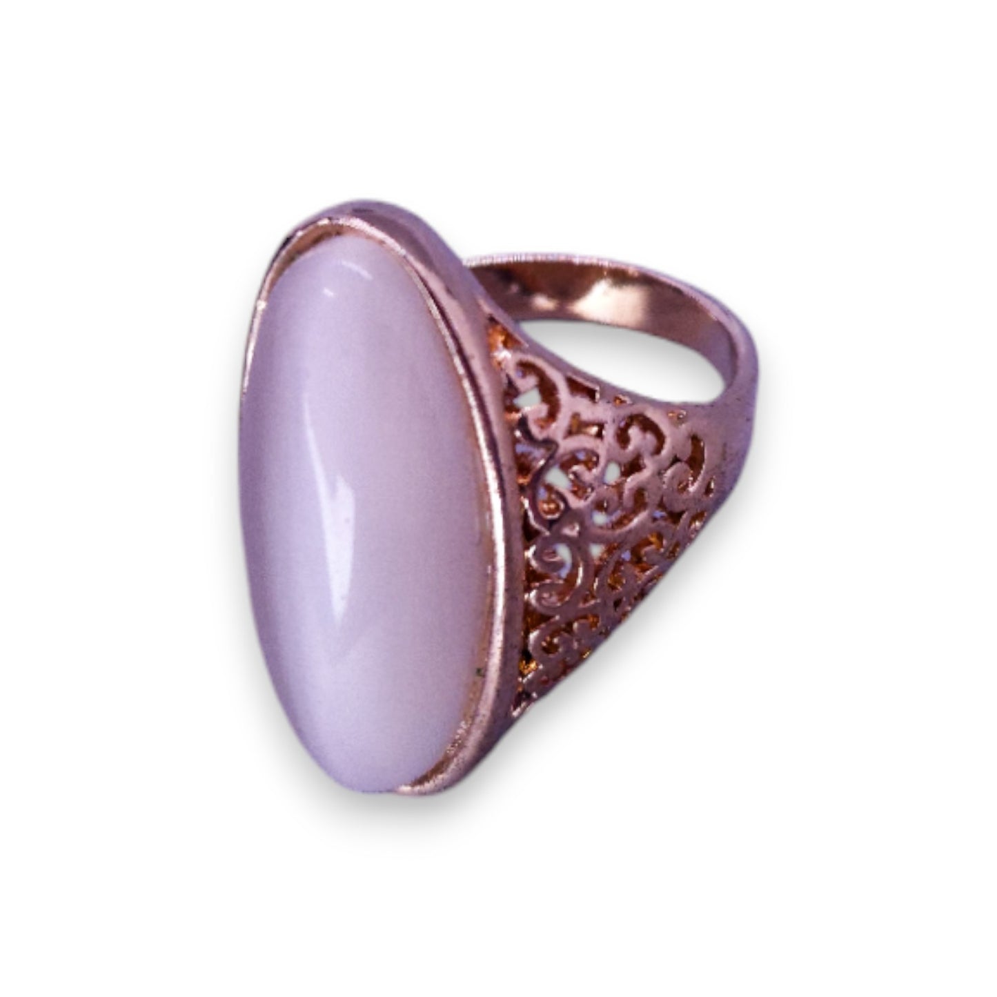 Rose Gold Tone Cloudy Stone Statement Ring