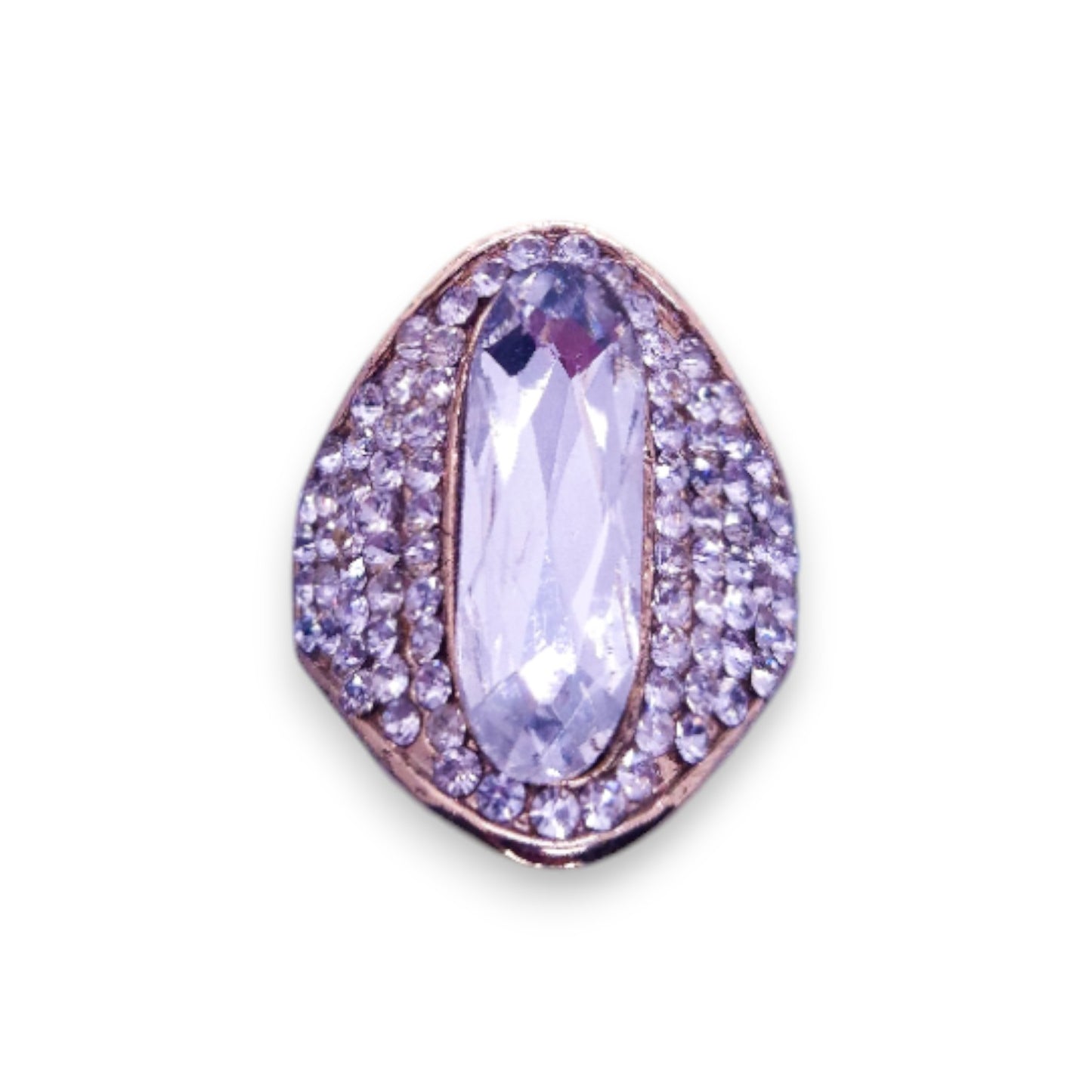 Gold Tone Cubic Zirconia Statement Ring