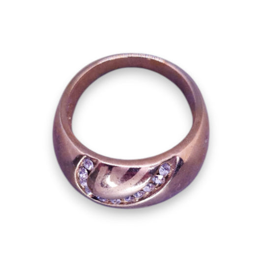 Gold Tone Cubic Zirconia Classic Ring