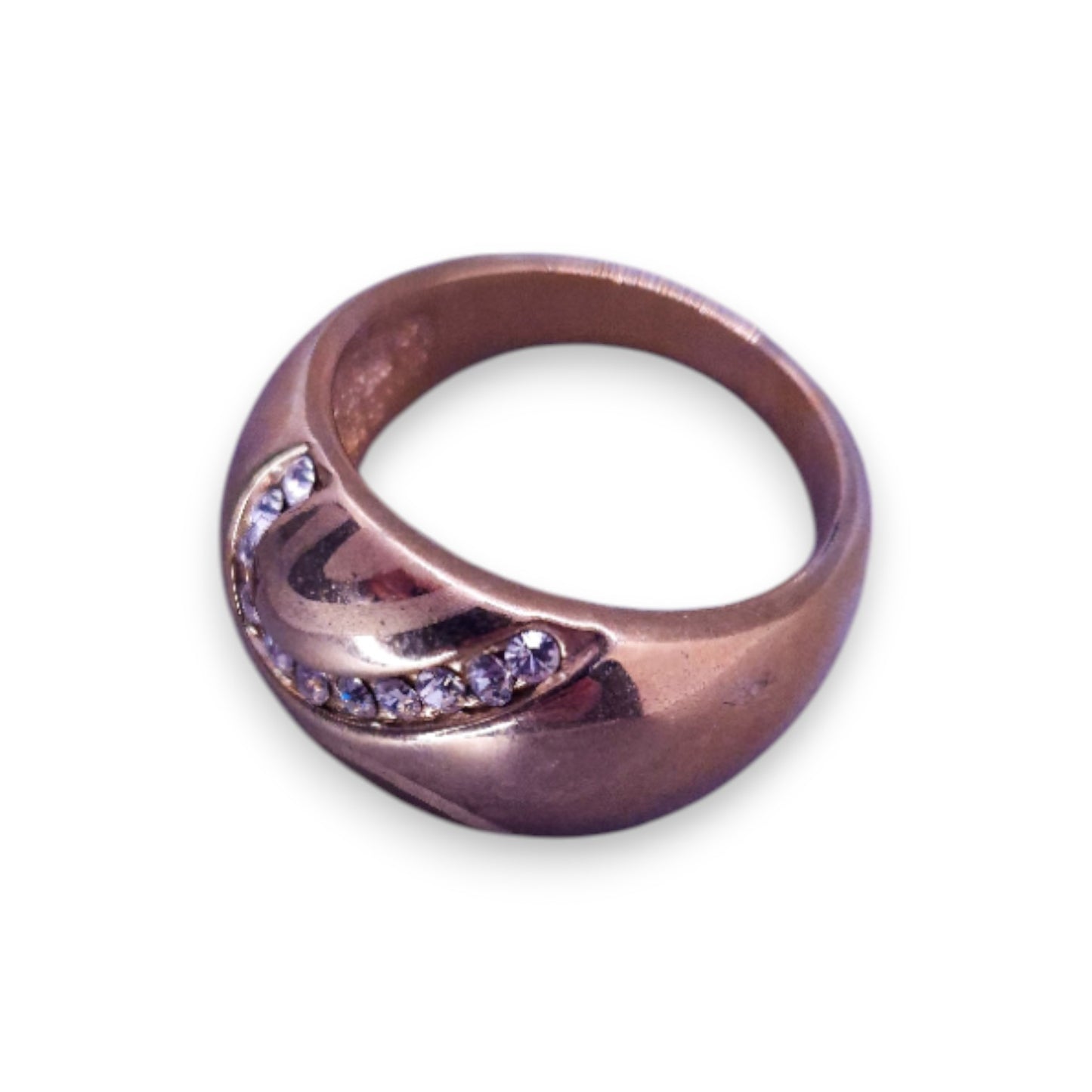 Gold Tone Cubic Zirconia Classic Ring