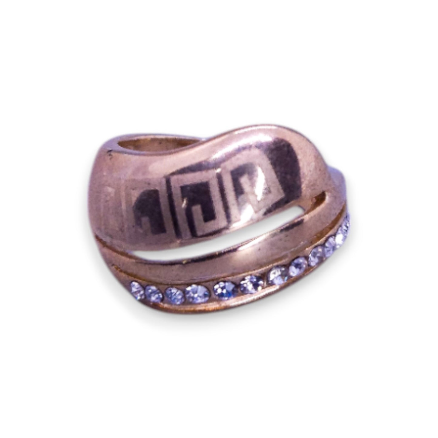 Gold Tone Cubic Zirconia Classic Ring