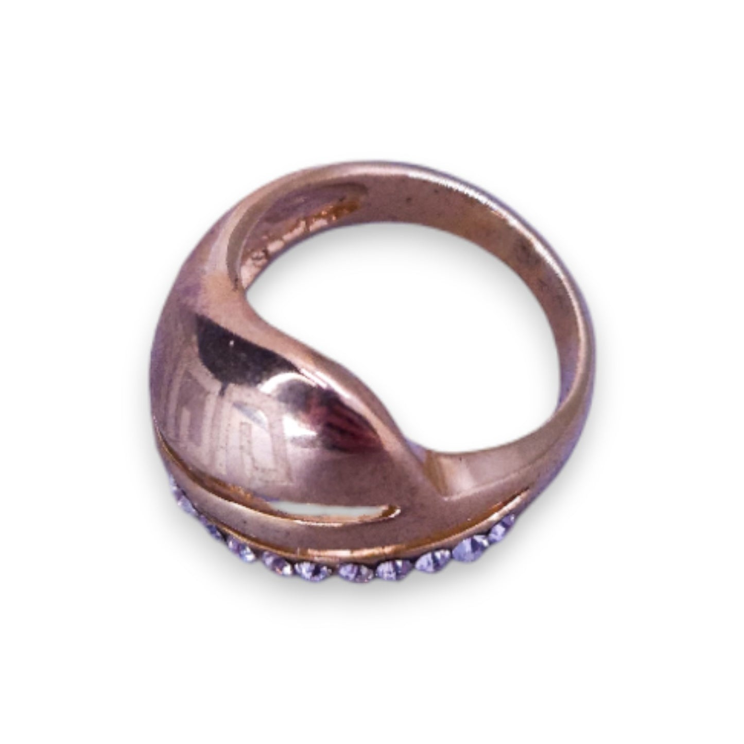 Gold Tone Cubic Zirconia Classic Ring
