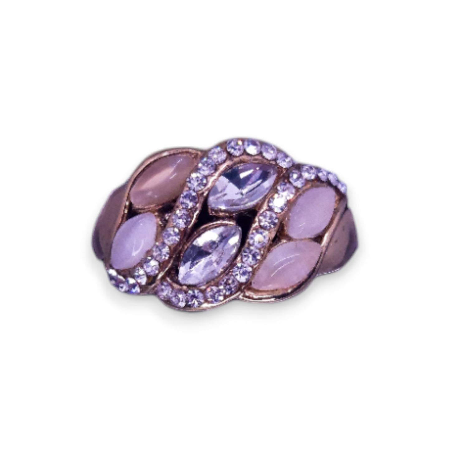Gold Tone Cloudy & Clear Cubic Zirconia Classic Ring