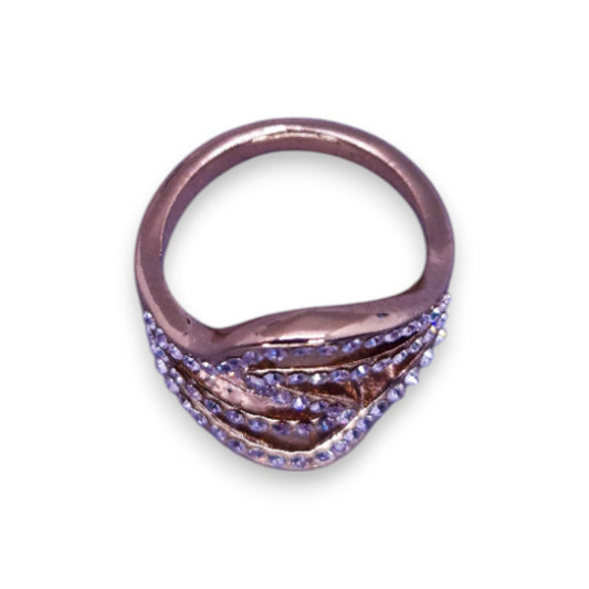 Gold Tone Cubic Zirconia Classic Ring