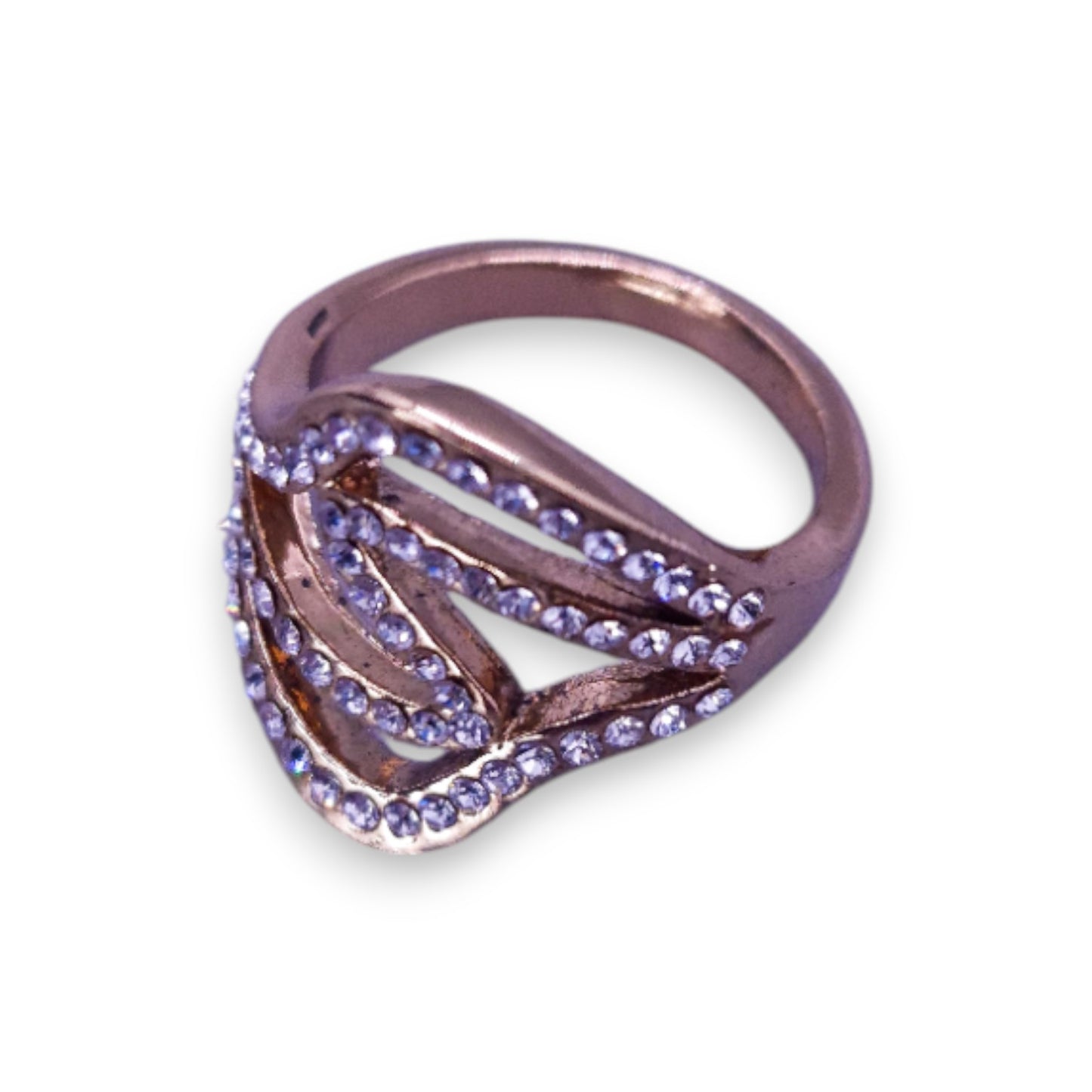 Gold Tone Cubic Zirconia Classic Ring