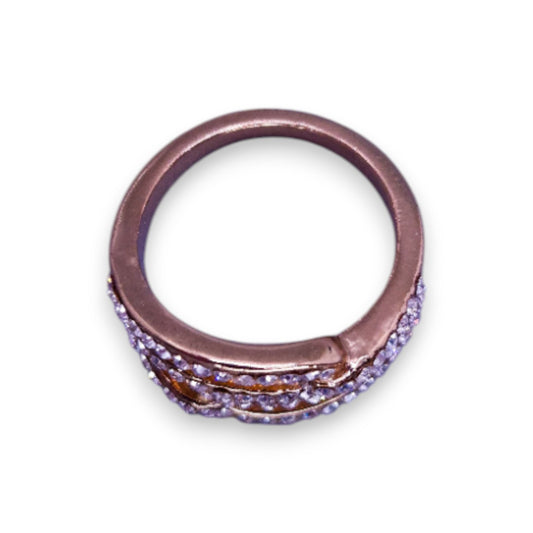 Gold Tone Cubic Zirconia Classic Ring