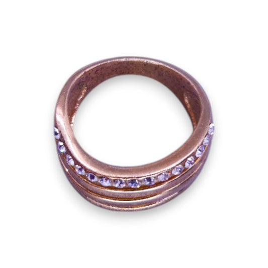 Gold Tone Cubic Zirconia Classic Ring