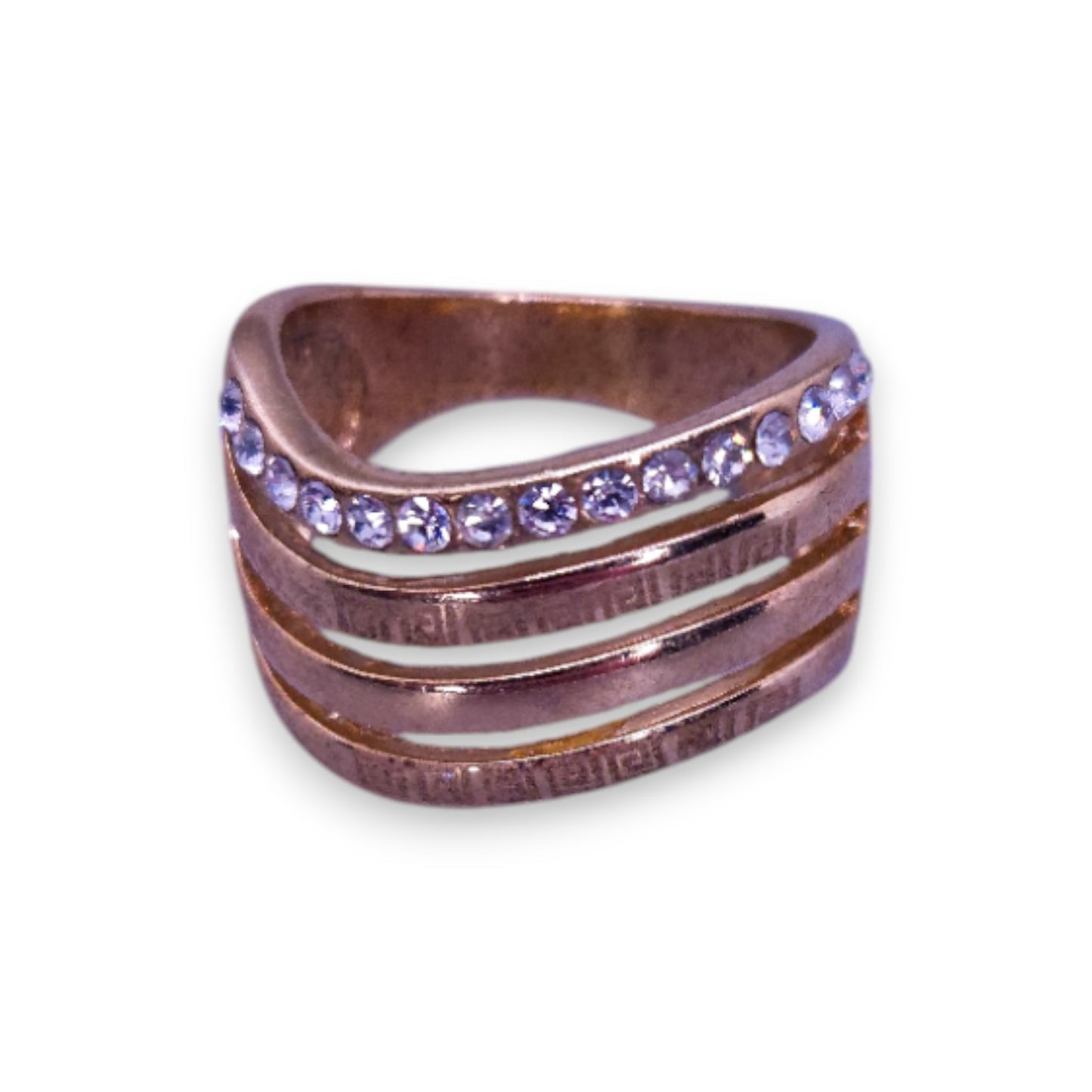 Gold Tone Cubic Zirconia Classic Ring