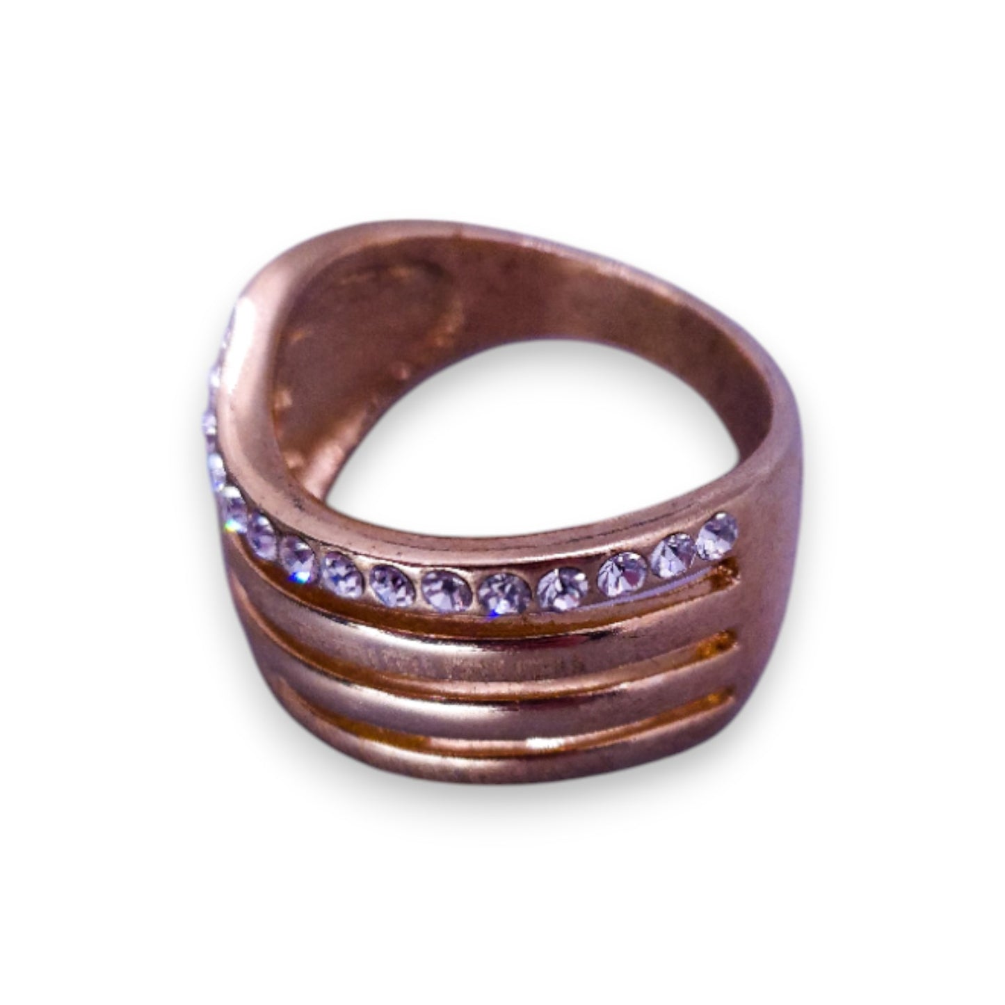 Gold Tone Cubic Zirconia Classic Ring