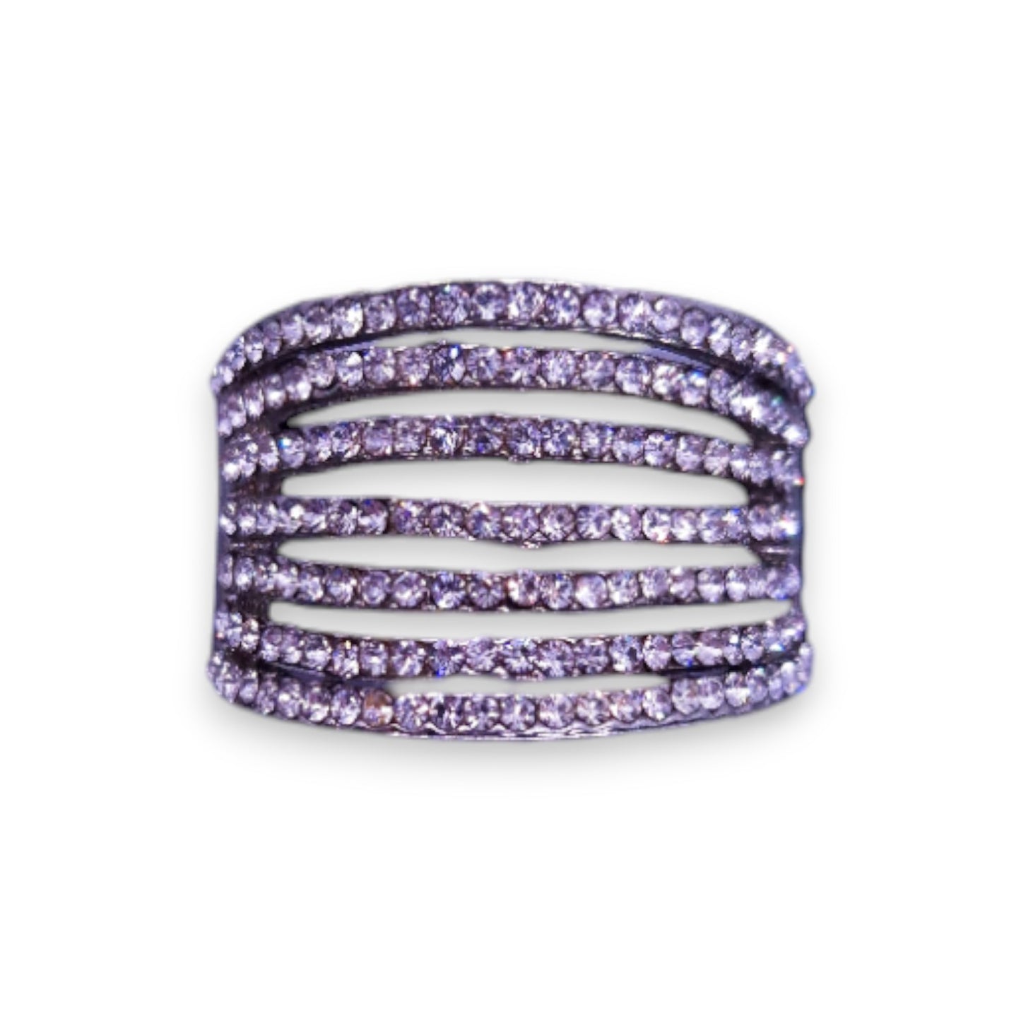 Silver Tone Clear Cubic Zirconia Classic Ring