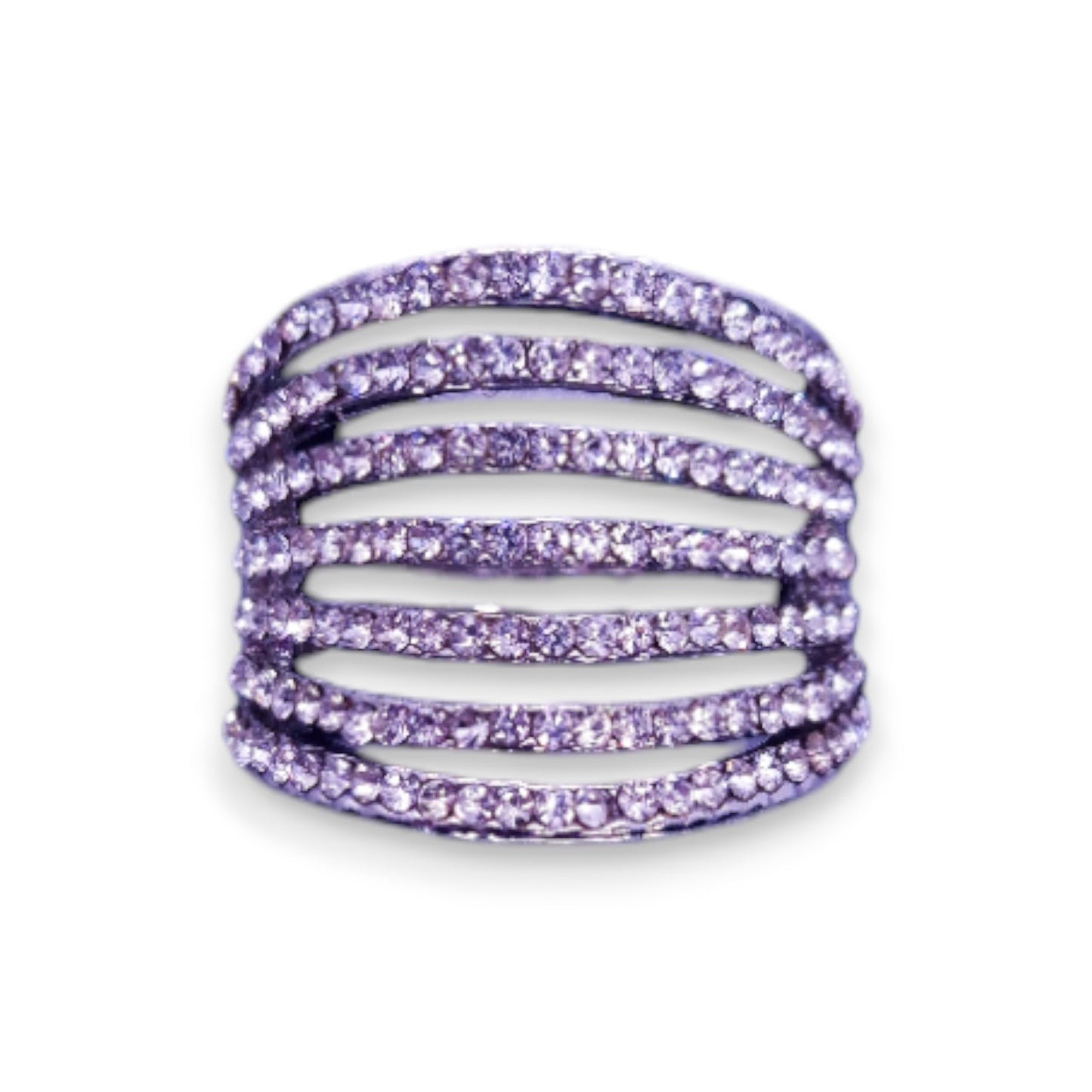 Silver Tone Clear Cubic Zirconia Classic Ring