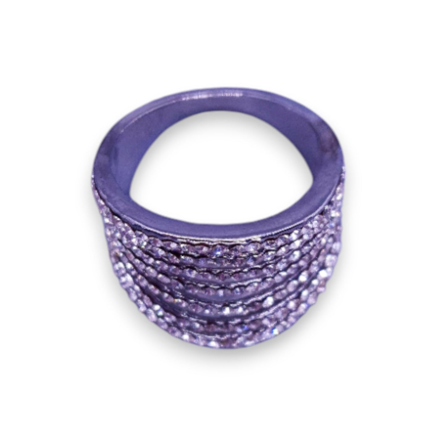 Silver Tone Clear Cubic Zirconia Classic Ring