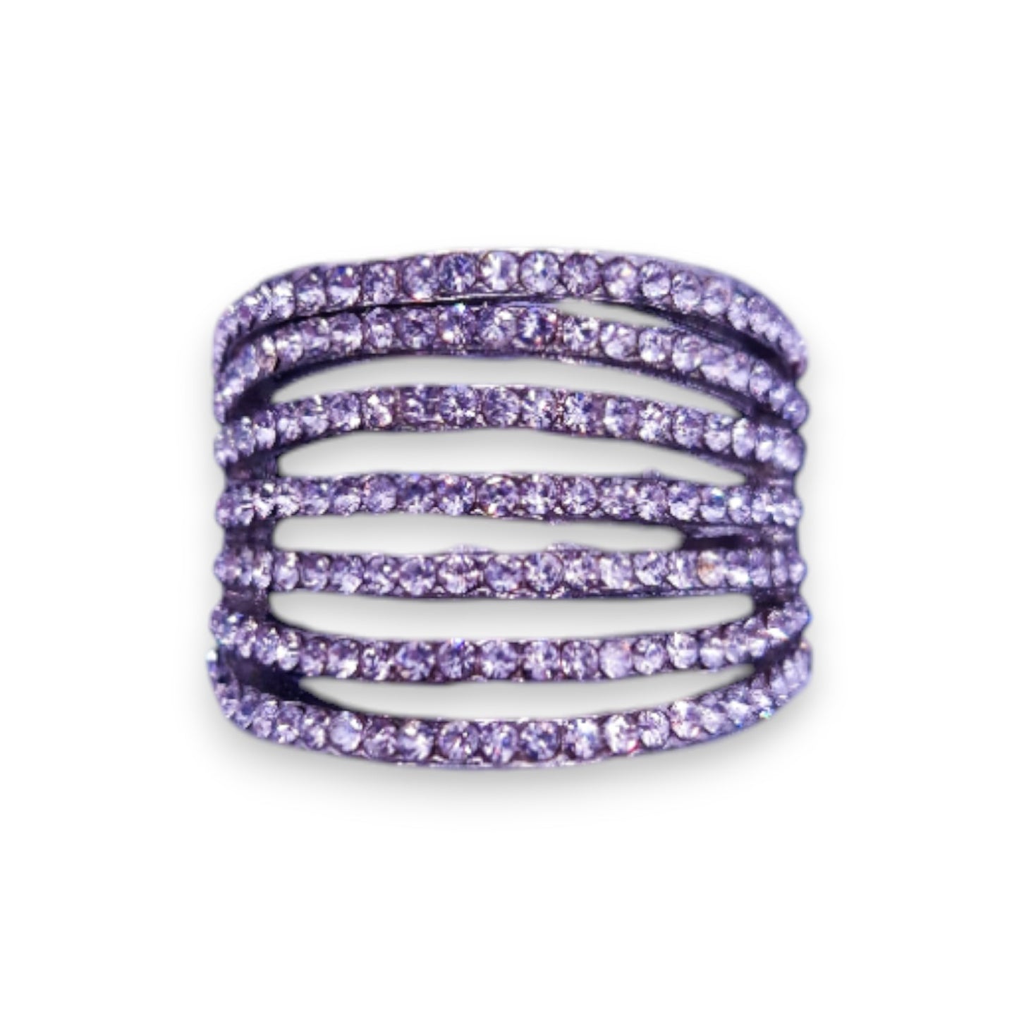 Silver Tone Clear Cubic Zirconia Classic Ring