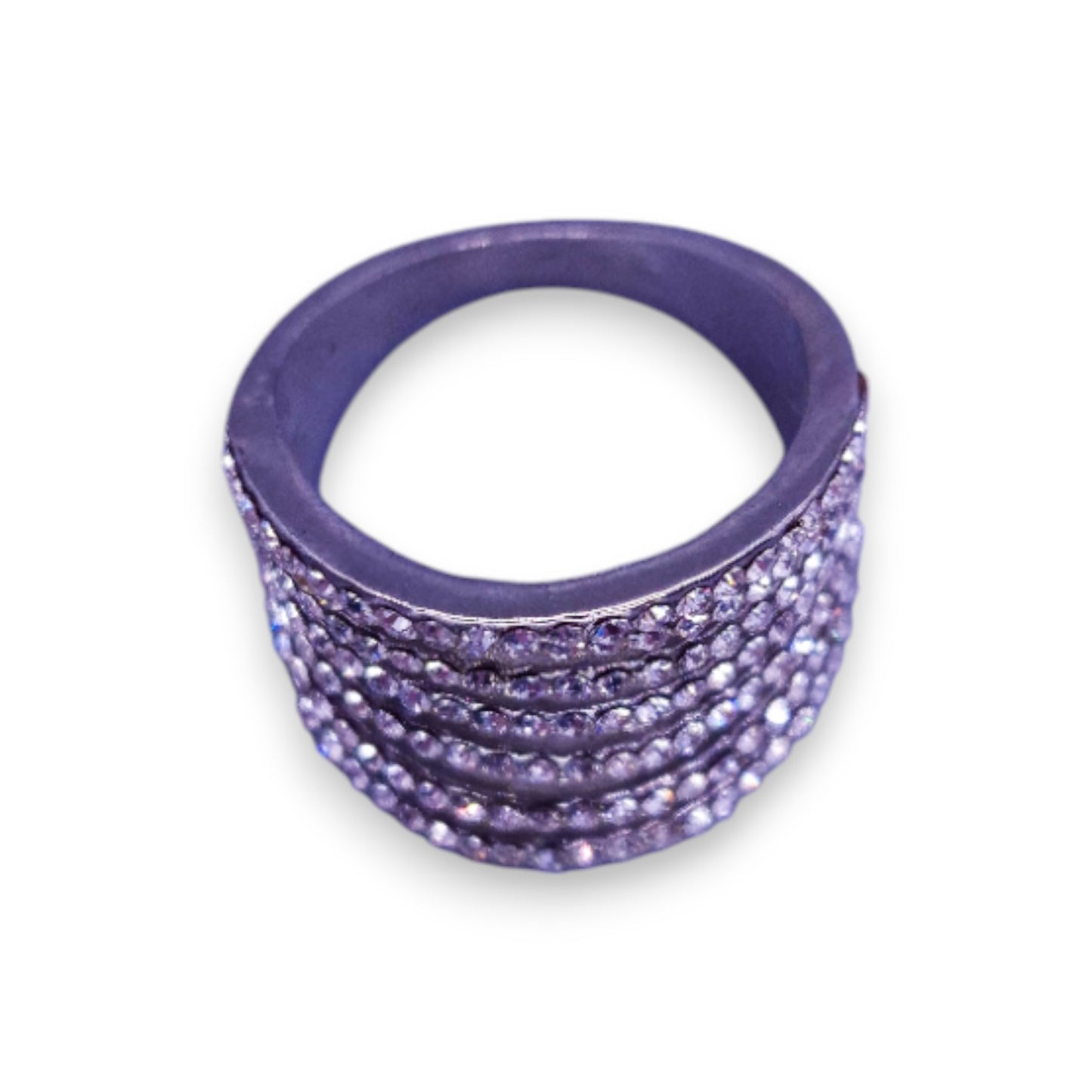 Silver Tone Clear Cubic Zirconia Classic Ring