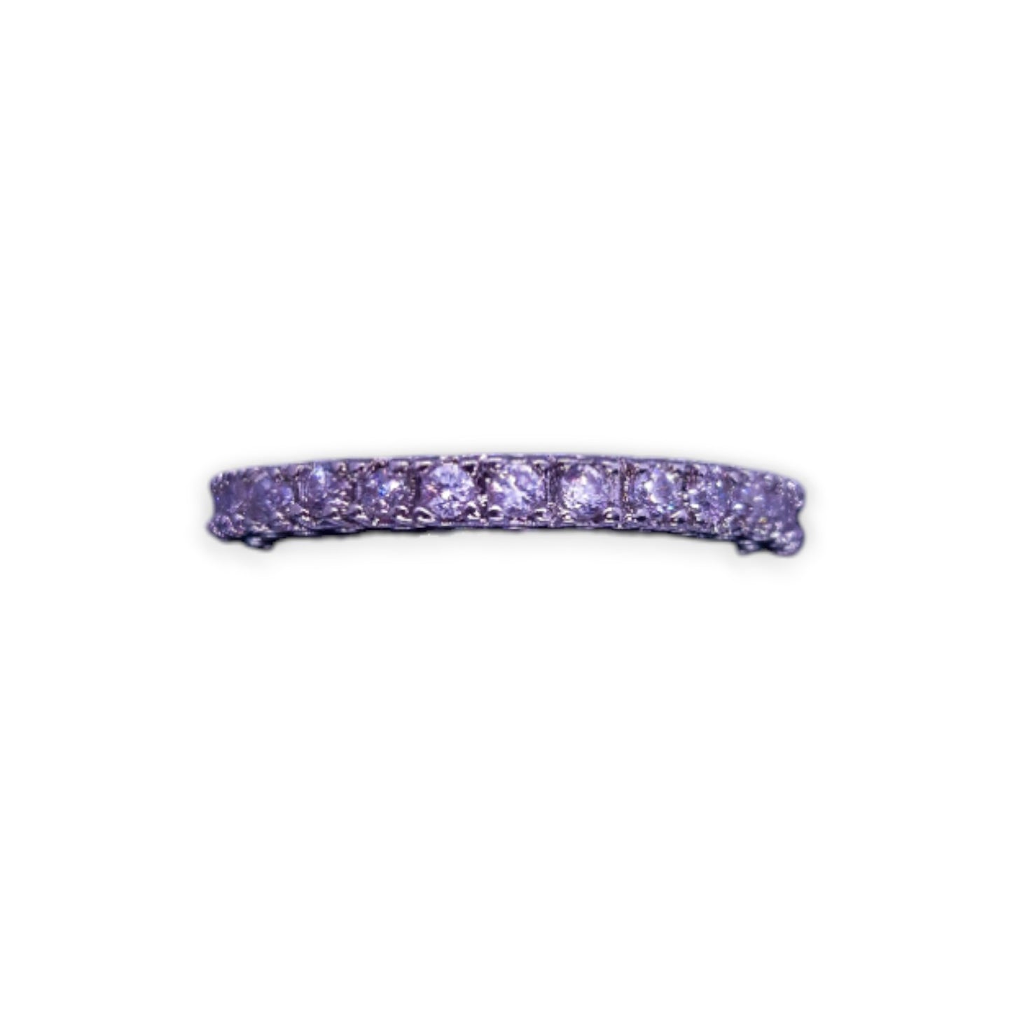 Silver Tone Clear Cubic Zirconia Classic Ring