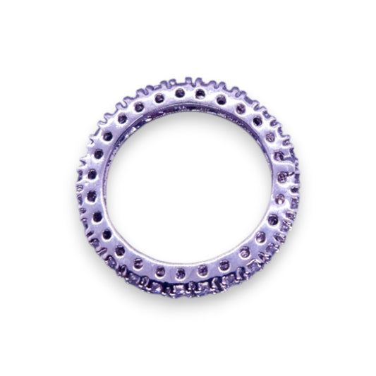 Silver Tone Clear Cubic Zirconia Classic Ring