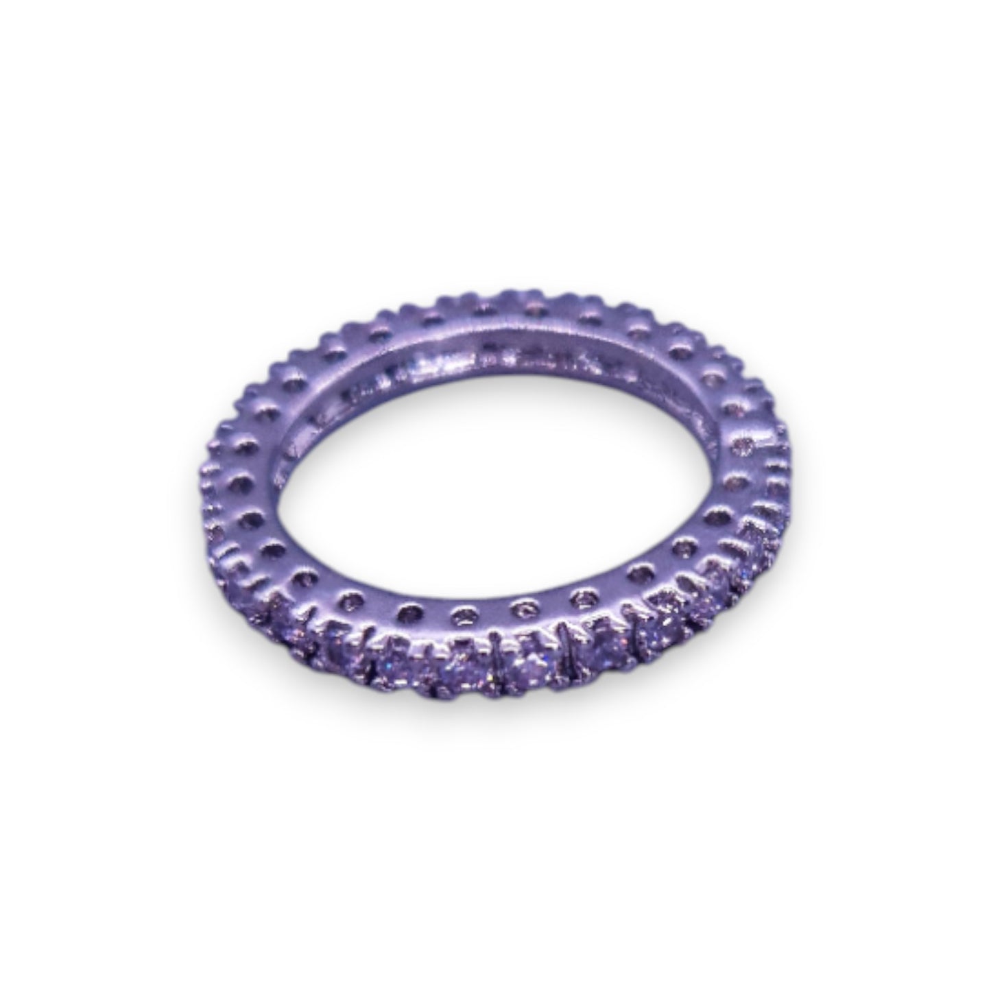 Silver Tone Clear Cubic Zirconia Classic Ring