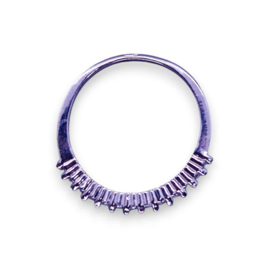 Silver Tone Clear Cubic Zirconia Classic Ring