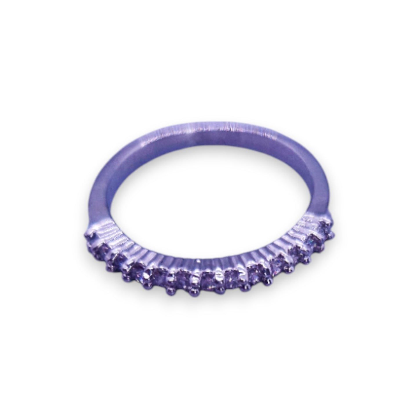 Silver Tone Clear Cubic Zirconia Classic Ring