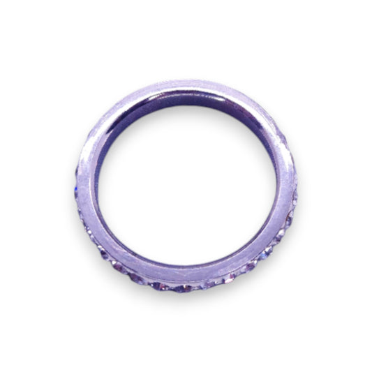 Silver Tone Clear Cubic Zirconia Classic Ring