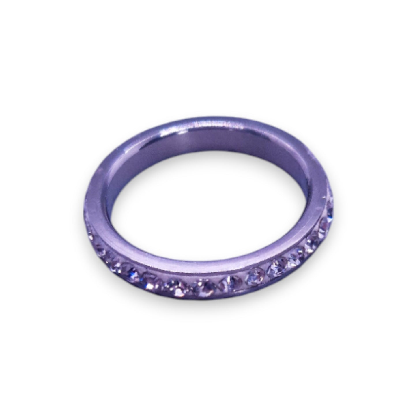 Silver Tone Clear Cubic Zirconia Classic Ring