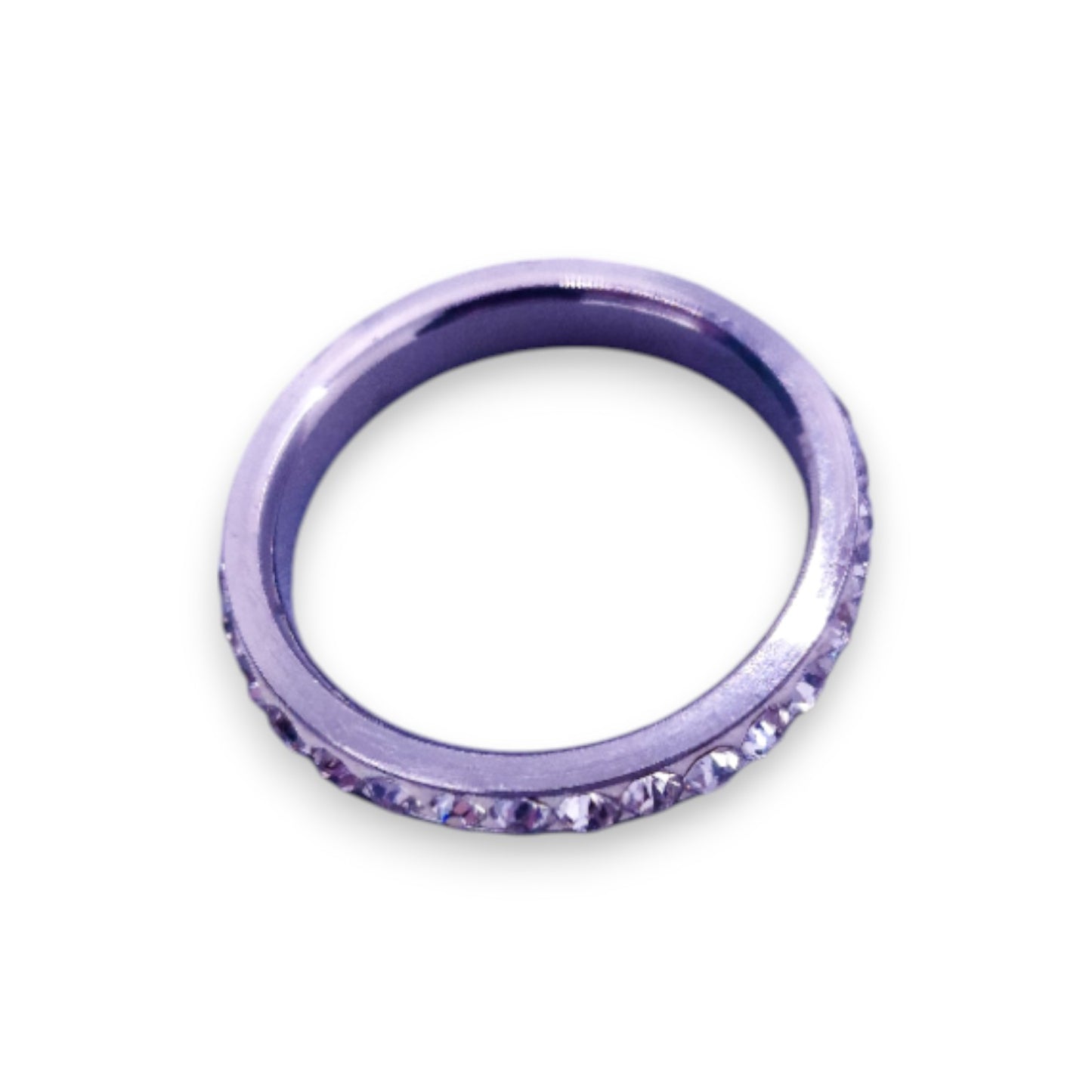 Silver Tone Clear Cubic Zirconia Classic Ring