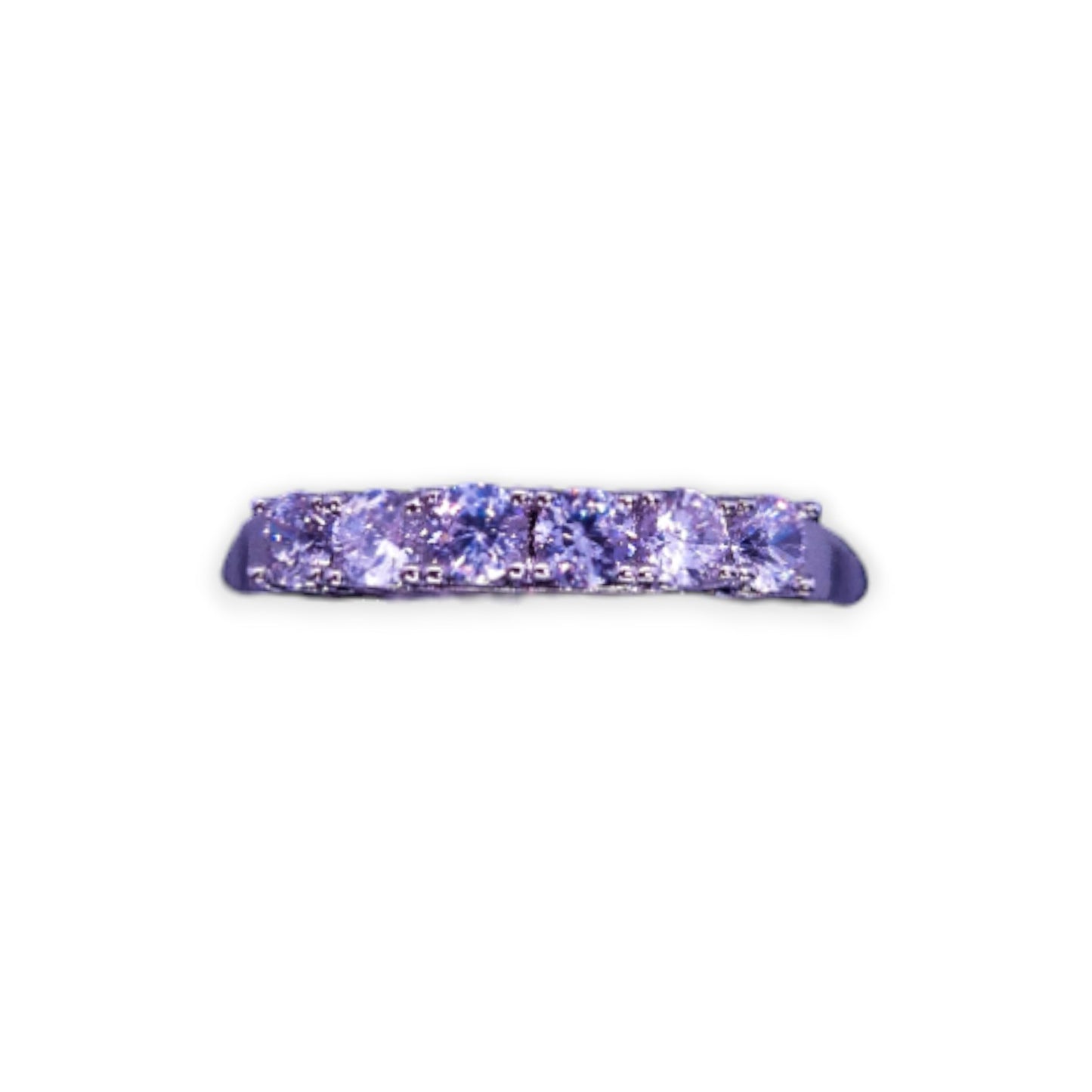 Silver Tone Clear Cubic Zirconia Classic Ring
