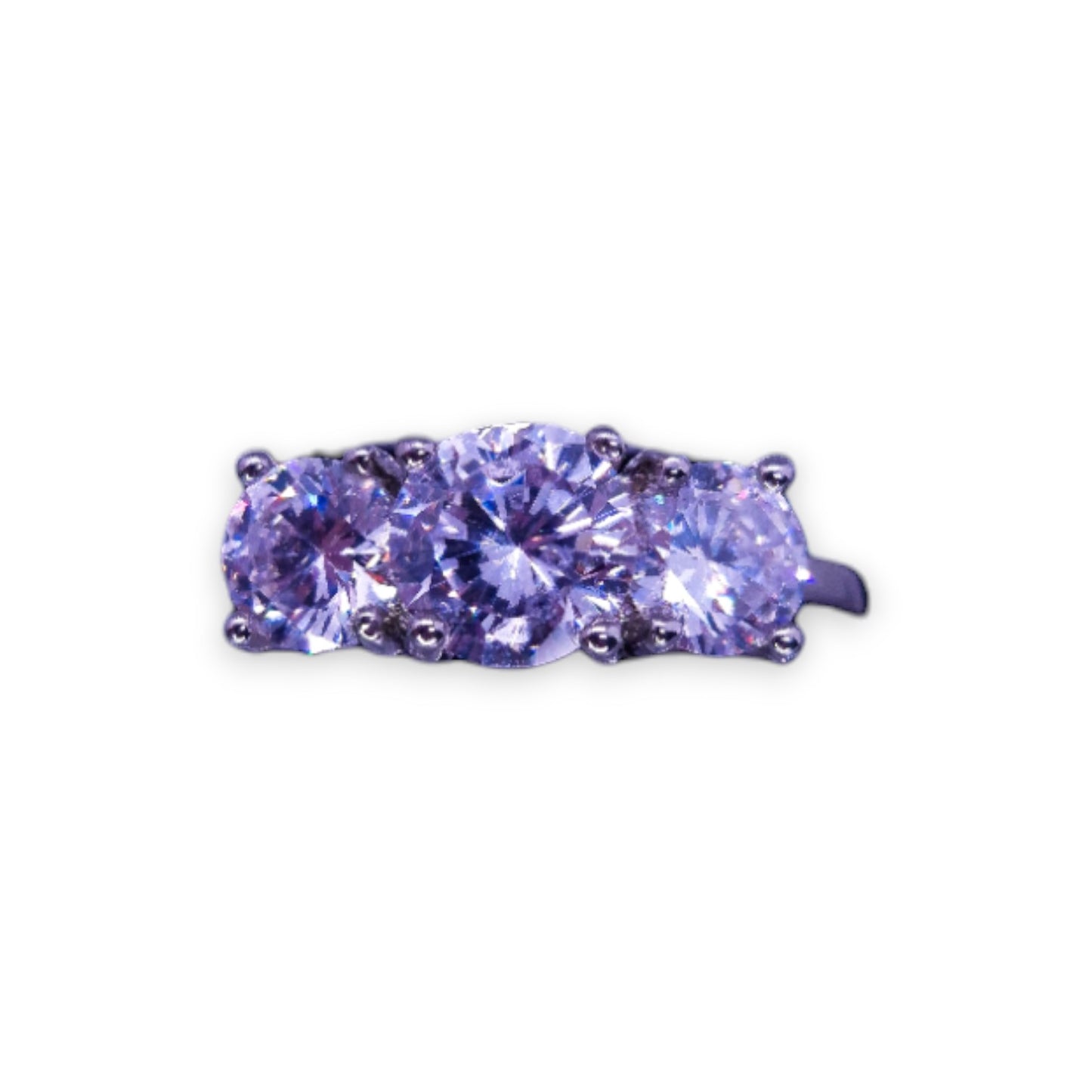 Silver Tone Clear Cubic Zirconia Classic Ring