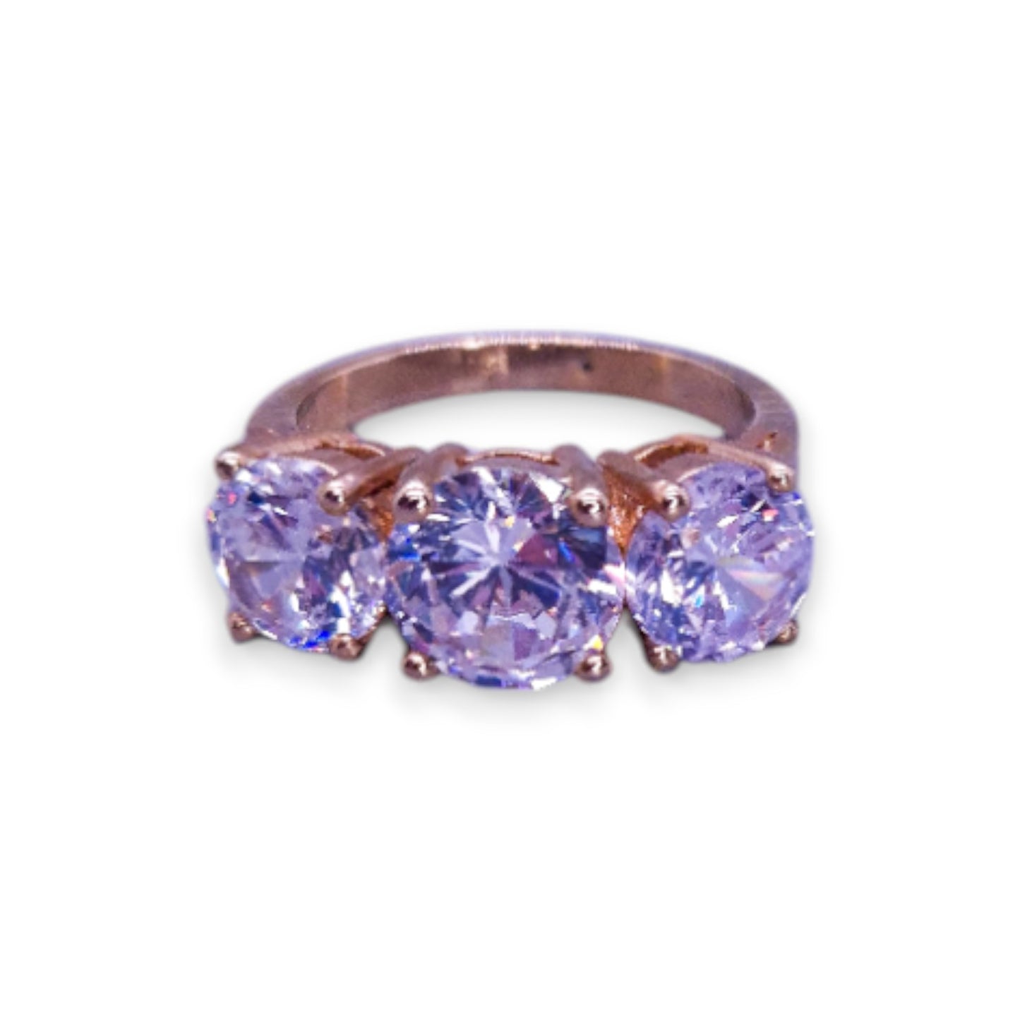 Gold Tone Cubic Zirconia Classic Ring