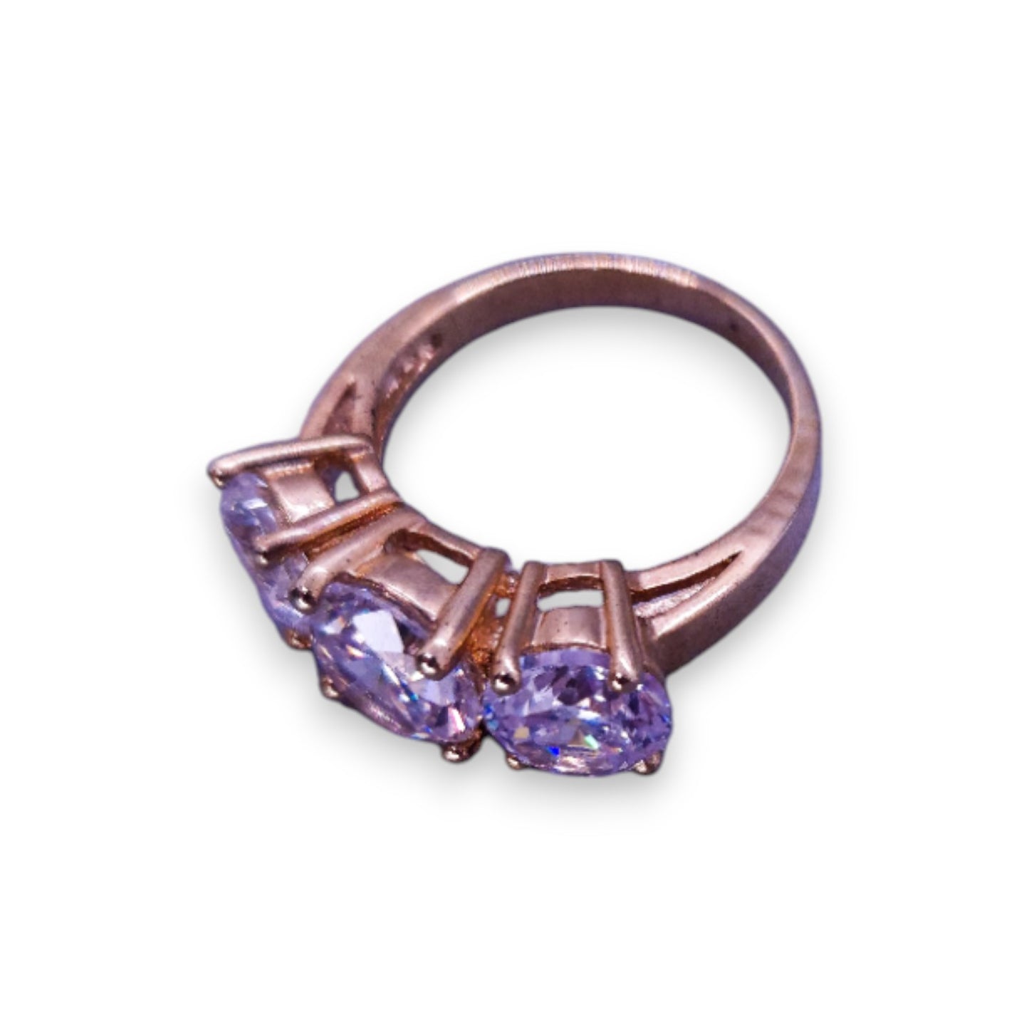 Gold Tone Cubic Zirconia Classic Ring