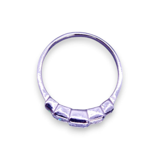 Silver Tone Clear Cubic Zirconia Classic Ring