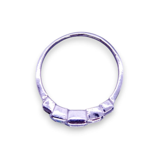 Silver Tone Clear Cubic Zirconia Classic Ring