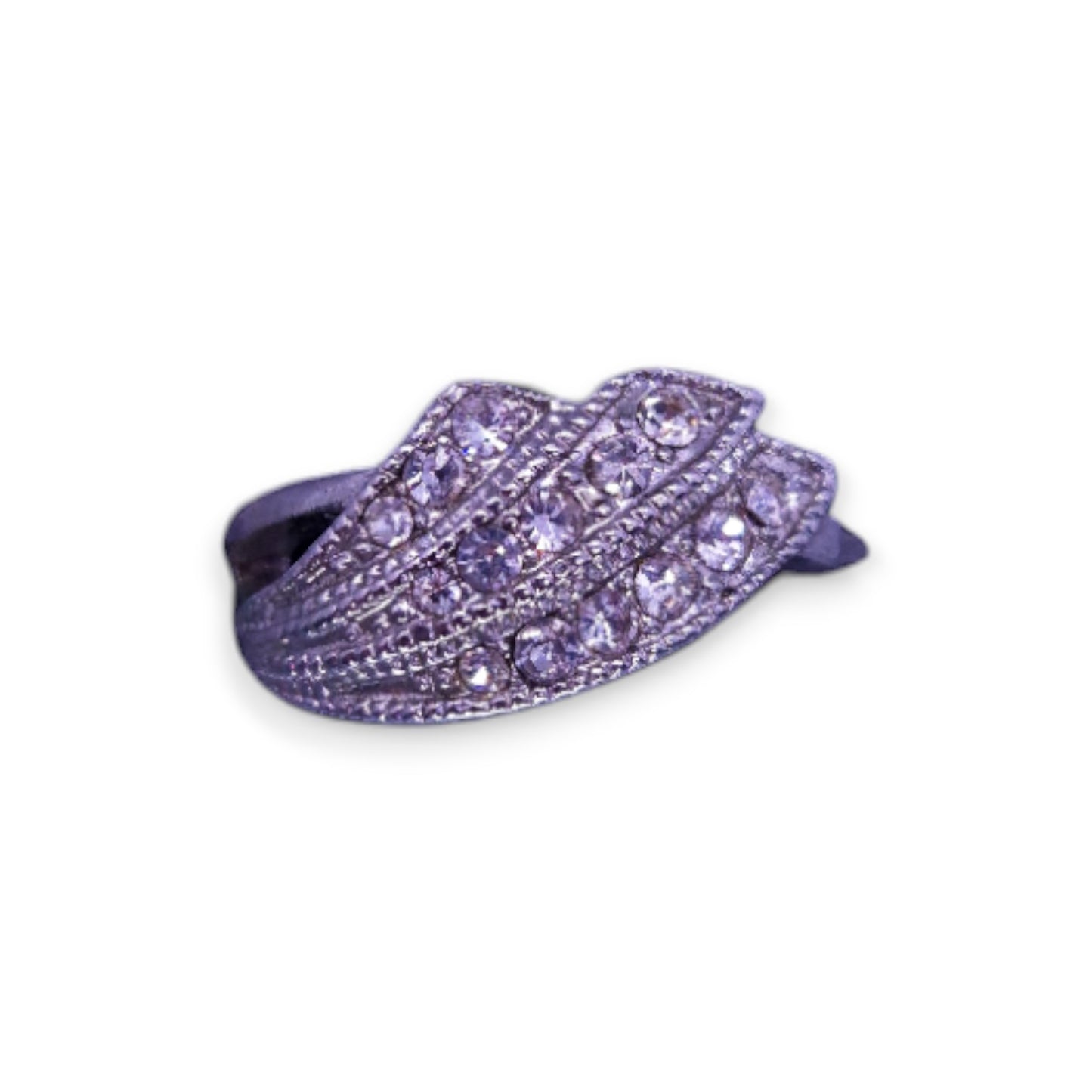 Silver Tone Clear Cubic Zirconia Classic Ring