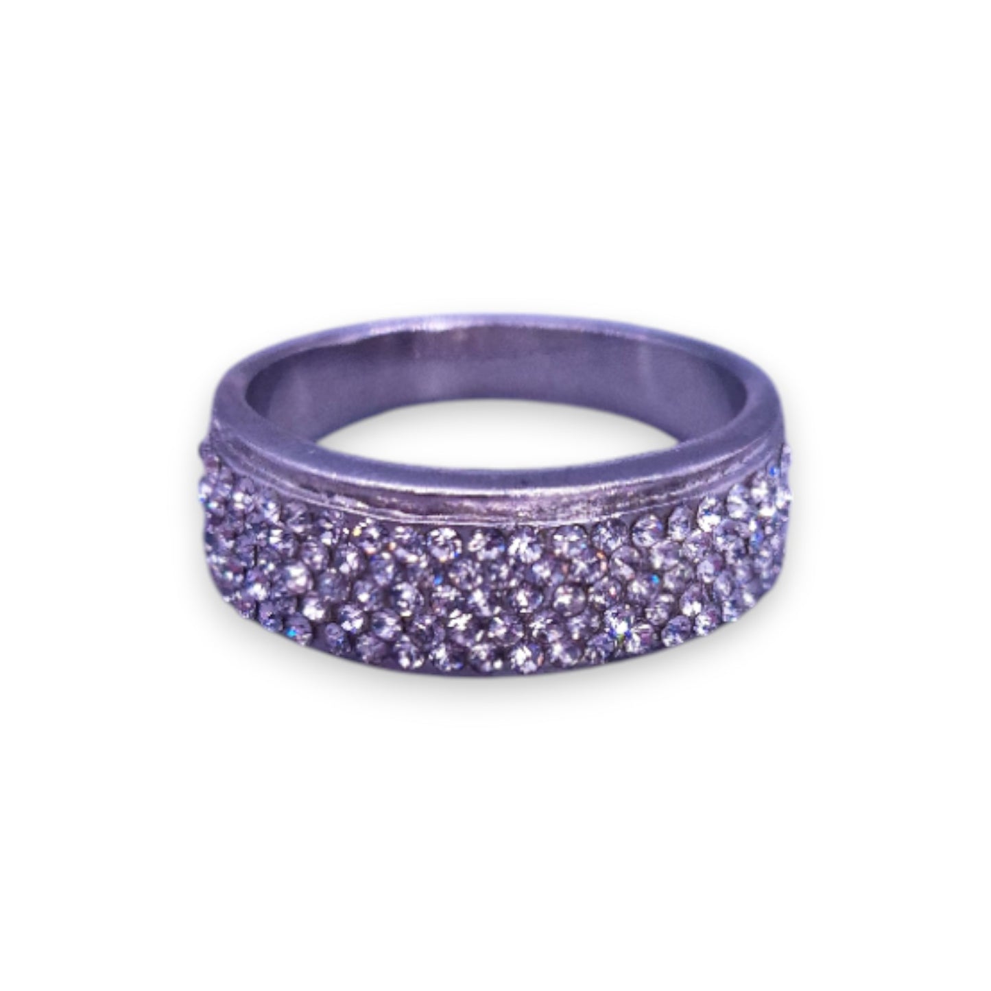 Silver Tone Clear Cubic Zirconia Classic Ring
