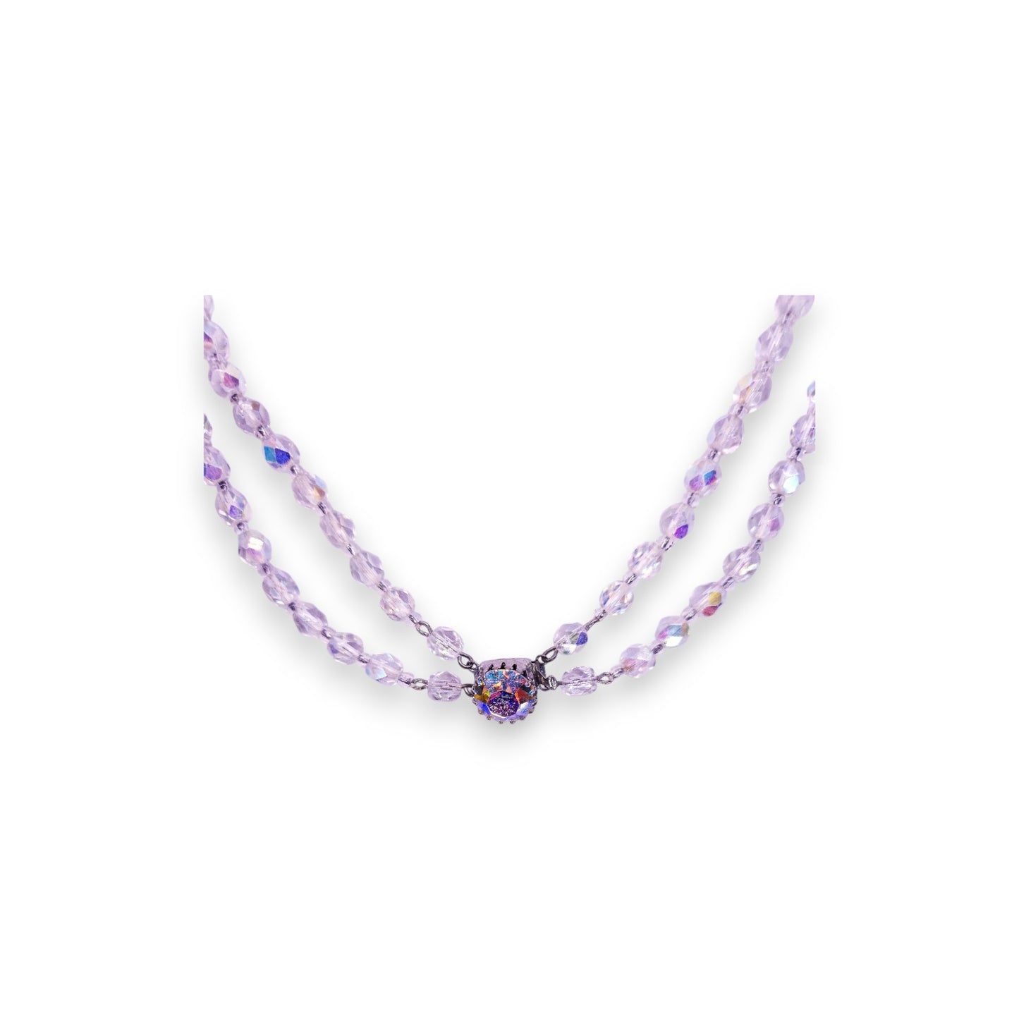 Aurora Borealis Rainbow Crystal Classic Necklace