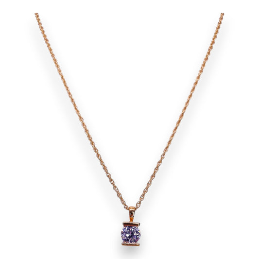 Gold Tone Cubic Zirconia Classic Necklace