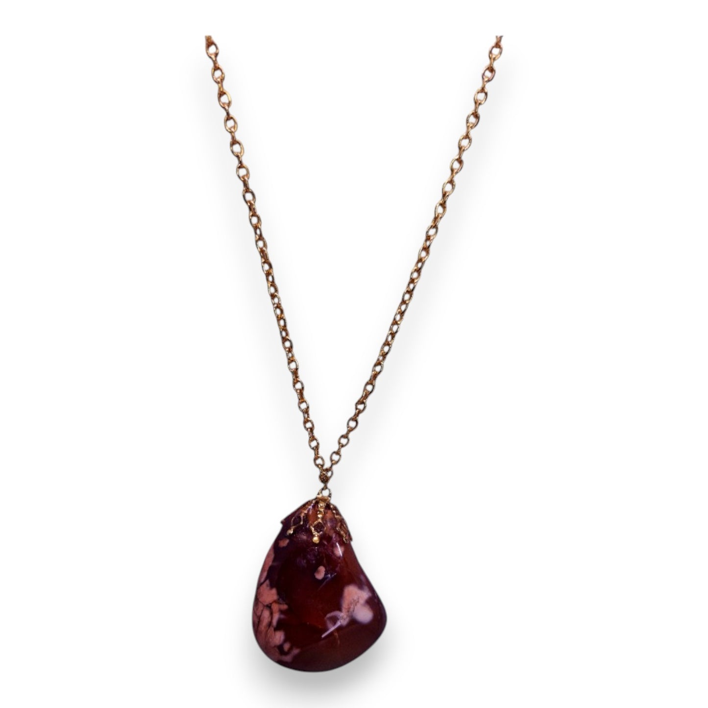 Gold Tone Amber Classic Necklace