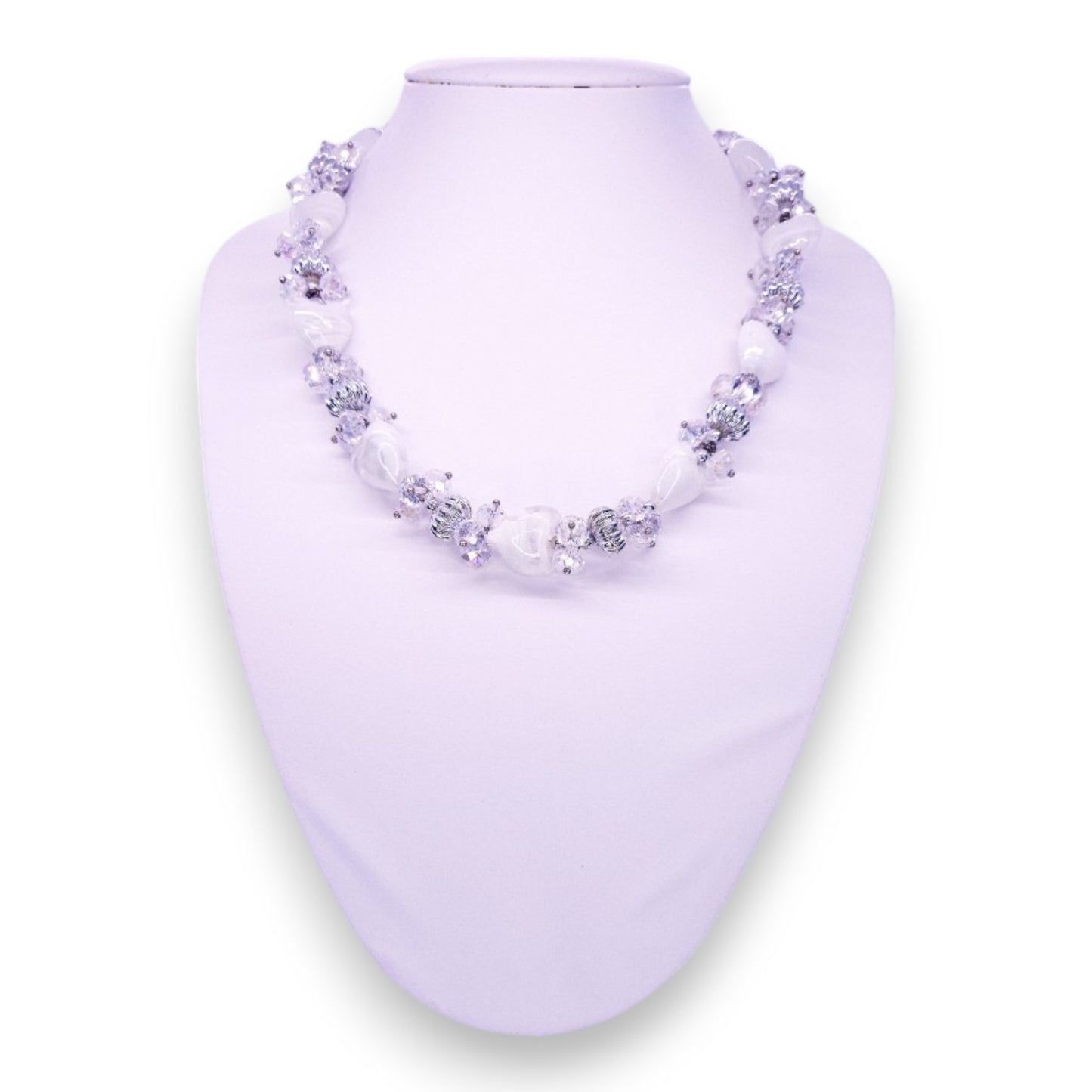 Silver Tone with Glass Beads Romantic Necklace