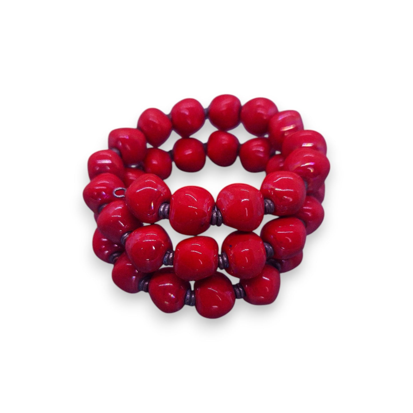 Metal Glass Beads Statement Bracelet