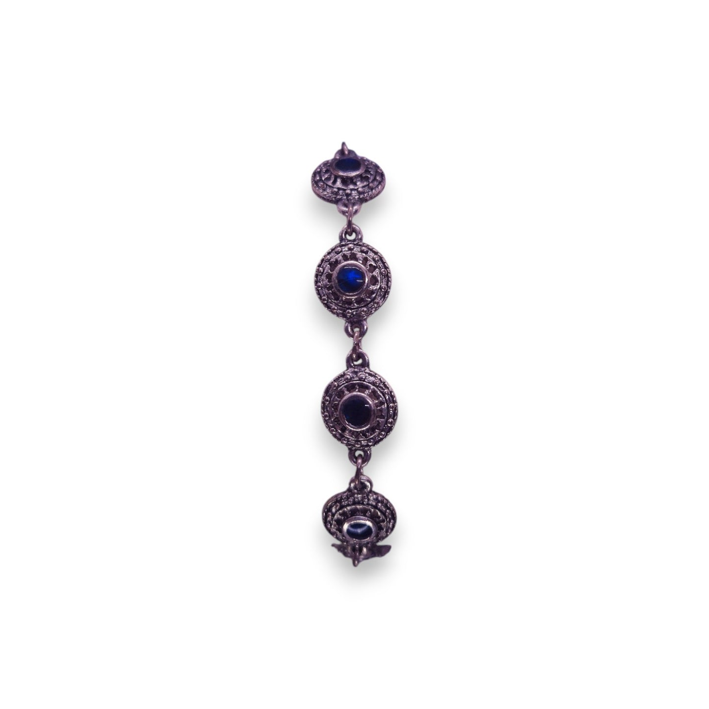 Silver Tone Blue Paste Vintage Bracelet