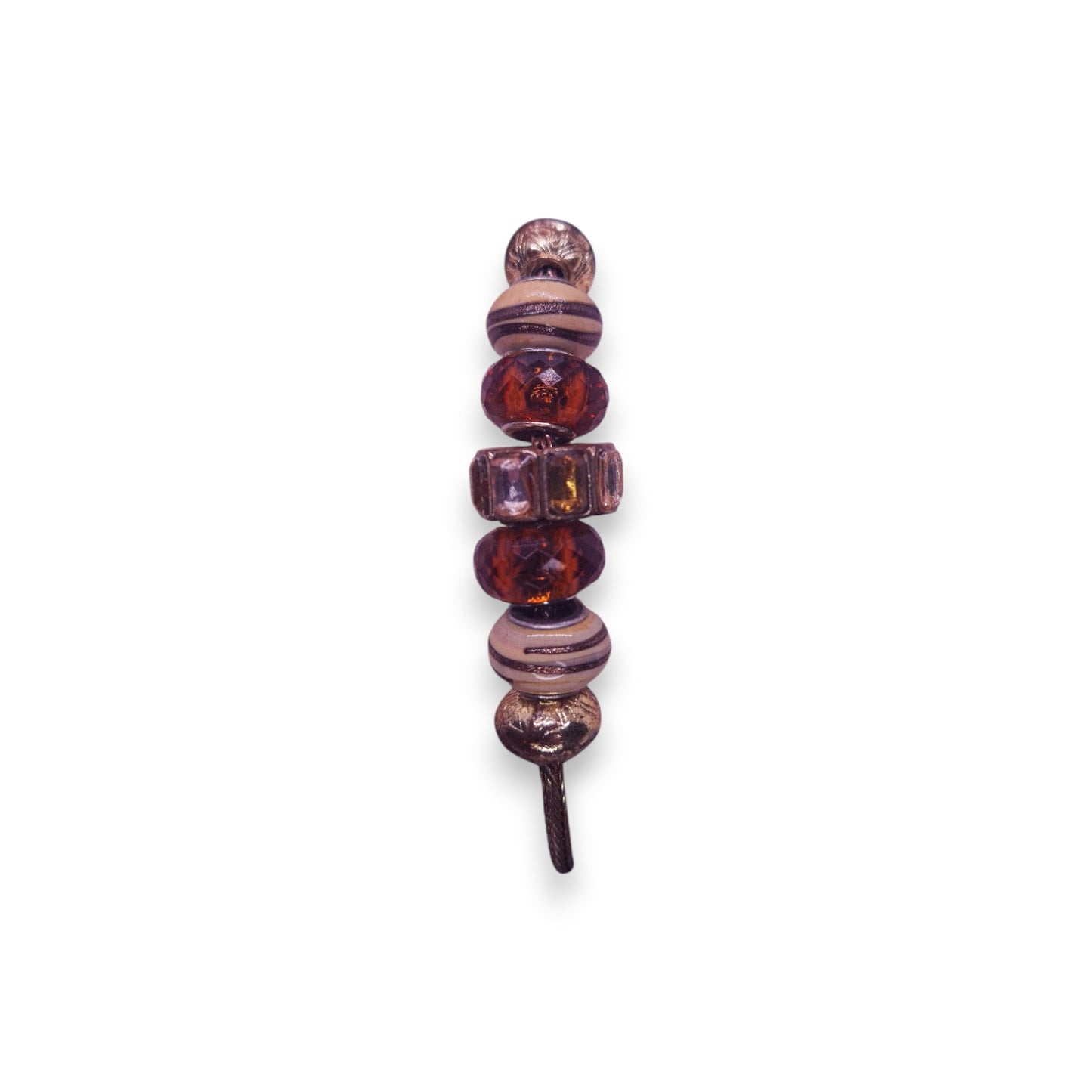 Gold Tone Pandora Style Beads Classic Bracelet