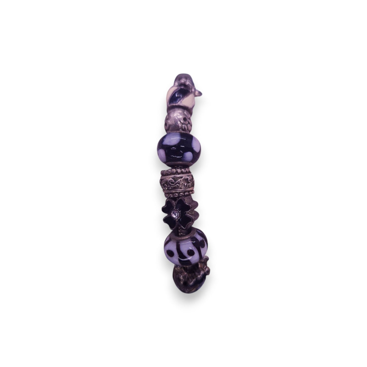 Silver Tone Pandora Style Beads Classic Bracelet
