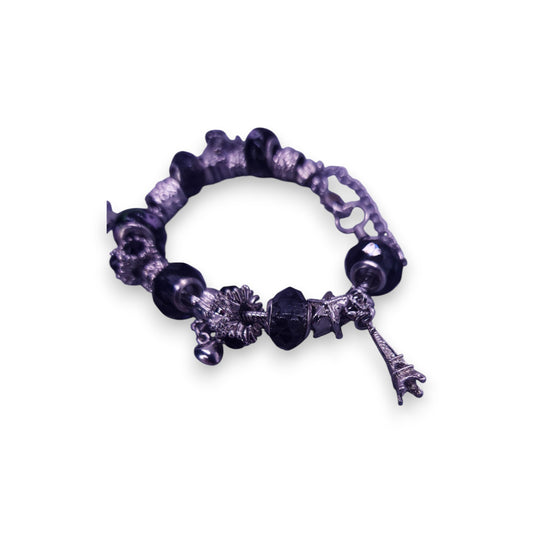 Silver Tone Pandora Style Beads Classic Bracelet