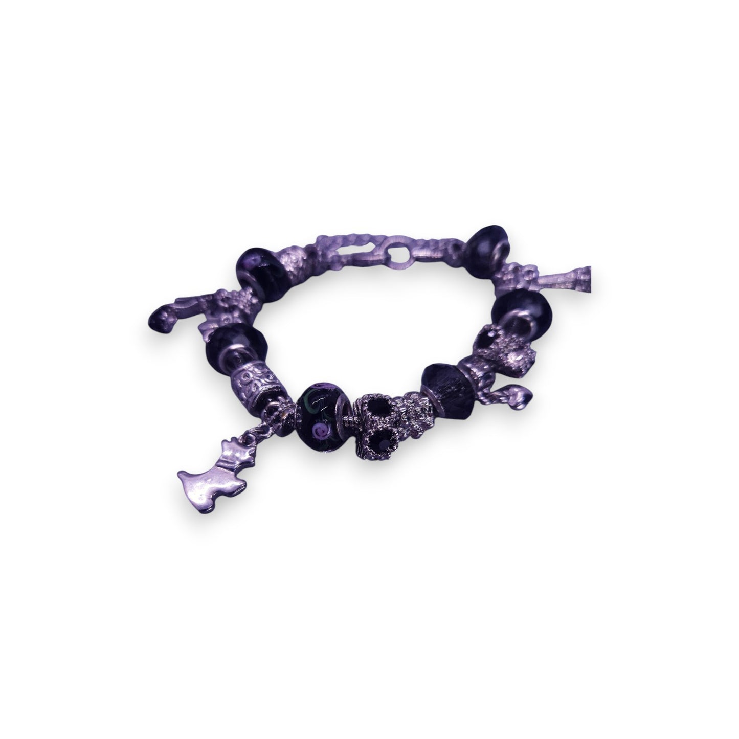 Silver Tone Pandora Style Beads Classic Bracelet