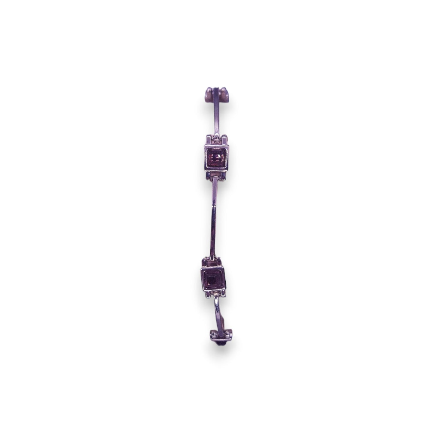 Silver Tone Purple Stones Classic Bracelet
